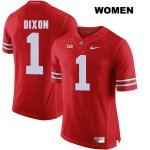 Women's NCAA Ohio State Buckeyes Johnnie Dixon #1 College Stitched Authentic Nike Red Football Jersey AU20K81AV